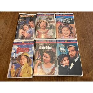 Shirley Temple VHS Lot Blue Bird Heidi, Rebecca, Rebel, Now Forever, Captain VTG